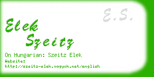 elek szeitz business card